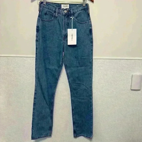 New With Tags! FRAME Blue Jeans Size 24 LE HIGH 'N' TIGHT STRAIGHT HIGH- RISE - Picture 4 of 15